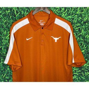 Texas Longhorns Men’s Nike Dri-Fit Short Sleeve Polo Shirt Large Burnt Orange
